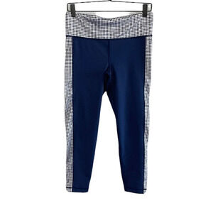 Vineyard Vines Women’s Navy Gingham Cropped Performance Leggings Size Medium